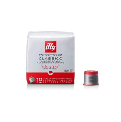 illy classico roasted iperespresso coffee capsules, 6 packs of 18 capsules, total 108 capsules